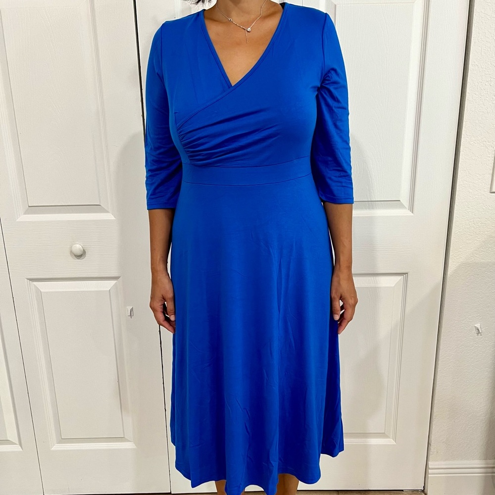 OTEN 3/4 Sleeve V Neck Midi Dresses For Party Cocktail Wedding